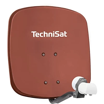 Imagen de TechniSat DIGIDISH 45 Antena satelital para 2 usuarios (pequeño Sistema de cm Set Completo con Soporte Pared y LNB Twin Universal) Rojo