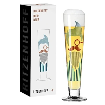 Imagen de Ritzenhoff 1011010 Vaso de cerveza 330 ml Serie Heldenfest, motivo nº 10 Barber redondo y multicolor Made in Germany