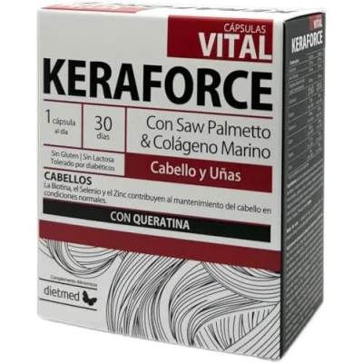Imagen de Dietmed Keraforce Vital 30 Cápsulas Con Queratina, Saw Palmetto &amp; Colágeno Cabello y Uñas
