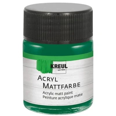 Imagen de KREUL 75522 Pintura acrílica Mate, Verde en Bote de 50 ml, al Agua cremosa, Opaca, Secado rápido, Adecuada para Muchas Superficies Diferentes, Green