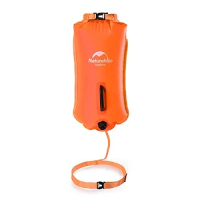 Imagen de Naturehike 28L Bolsa Impermeable Seca Natación Remolque Flotador de Flotación Inflable Cinturón Ajustable Boya (Naranja)