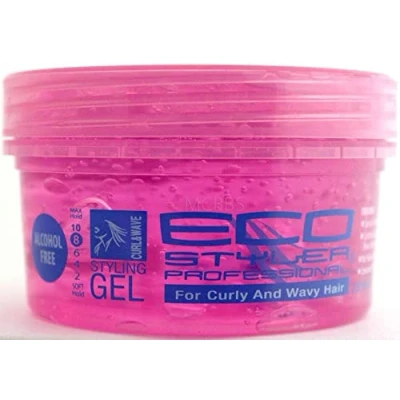 Imagen de ECO Gel fijador profesional Curl &amp; Wave (&quot;rizos y ondulaciones&quot;) para todo tipo de cabellos, 240 ml, rosa.