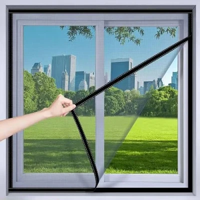 Imagen de 170x200cm Mosquitera protección anti insectos y moscas para ventanas grandes, lavable, sin taladros