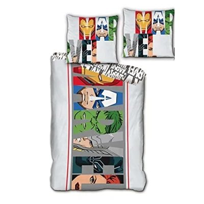 Imagen de AYMAX S.P.R.L. Marvel Avengers Juego de Cama (Funda nórdica 140 x 200 cm y Funda Almohada 63 cm, poliéster), diseño Los Vengadores