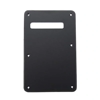 Imagen de Musiclily 6 Agujeros Placa Trasera Strat ST para Guitarra Eléctrica Fender American/México Standard Stratocaster Estilo Moderno,1 capa Negro Mate