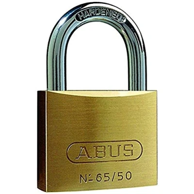 Imagen de ABUS Candado de latón 65/50 cerradura para sótanos, taquillas y mucho más Cuerpo la Grillete acero endurecido Nivel seguridad 6