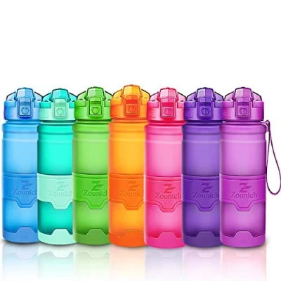 Imagen de ZOUNICH Botella Agua Deporte Botellas Niños sin BPA, Reutilizable Tritan Plástico Ecologica con Filtro, 400ml/500ml700ml/1l, Cantimploras para Gimnasio, Bicicleta, Colegio, Oficina, Viajes