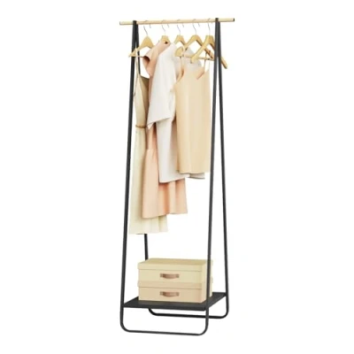 Imagen de WOLTU Perchero con Estantes metálicos para Colgador Ropa Zapatos Vestidor Pasillo Dormitorio, Negro, 54 x 45 141cm SR0077