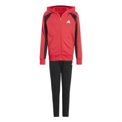 Imagen de adidas Unisex niños SEASONAL ESSENTIALS COLORBLOCK TRACKSUIT, pure ruby/black/white, 9 10 Years