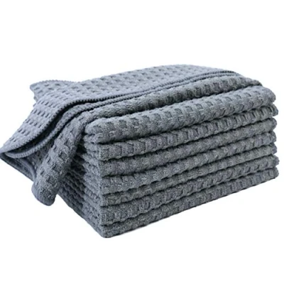 Imagen de Polyte Paño de Cocina Microfibra con Punto gofrado Ultra Premium Pack 8 (Gris, 30x30 cm)