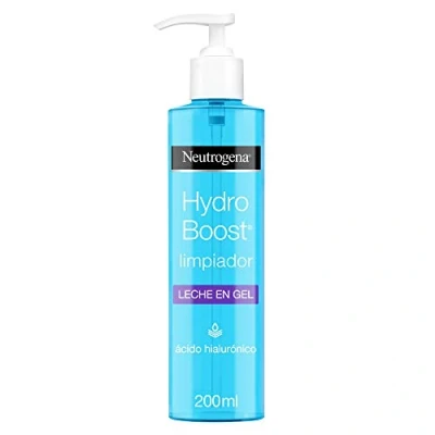 Imagen de Neutrogena Hydro Boost leche en gel (1 x 200 ml), limpiadora facial para eliminar el maquillaje y la suciedad, limpiador hidratante adecuado todo tipo de pieles