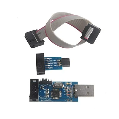 Imagen de Geekstory para ATMEL 51 AVR USB ISP ASP Microcontrolador programador descargador con cable + placa adaptadora de 10 pines a 6 Ender 3 o Pro