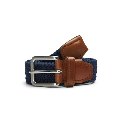 Imagen de Jack &amp; Jones Jacspring BELT Cinturón trenzado, Hombre, Talla: 105, Navy