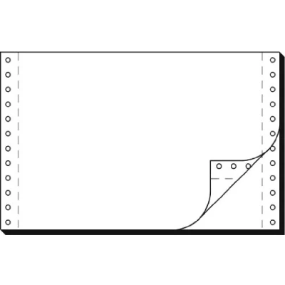 Imagen de Sigel 36242 Papel continuo (2000 hojas, 240 x 6&quot;, A5 vertical doble, 56 y 57 g/m2), color blanco