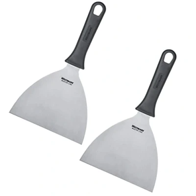 Imagen de Westmark 2 espátulas Profesionales para Barbacoa, Recta, rígida, Cerrada, tamaño de la Hoja: 15 x 13 cm, Longitud: 26 Acero Inoxidable/plástico, Master Line, Negro/Plata, 133122E3