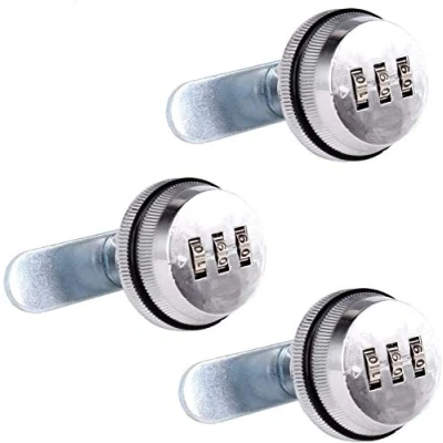 Imagen de Spotact Combinacion Cam Lock Cerraduras de Seguridad Cromo Brillante Generador Cerradura Codificada Para Caja Aleacion Zinc Gabinete (3 Pcs 3cm)