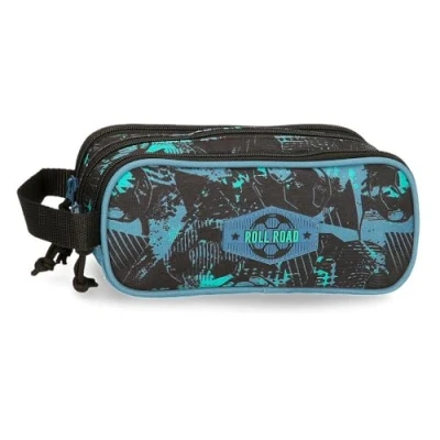 Imagen de Roll Road Soccer Estuche Triple Negro 22x10x9 cms Poliéster