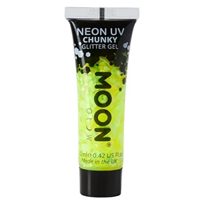 Imagen de Moon Glow Gel de brillo grueso para rostro y cuerpo UV neón 12ml Amarillo