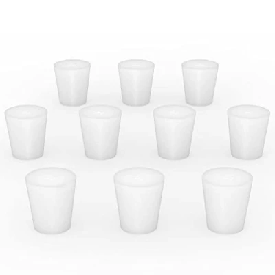 Imagen de stonylab Tapón de Goma Silicona, Blanco Cónico Sello Laboratorio Tapones Silicona Enchufes (10 Pack, 4#)