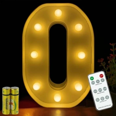 Imagen de HONPHIER® luces de letras con mando a distancia y alfabeto, lámpara LED para cartas, iluminada, letras, nocturnas, decoración cumpleaños, fiestas, bodas