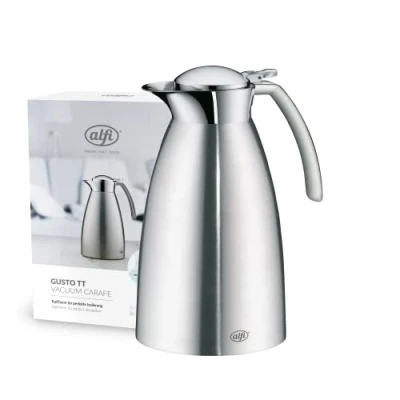 Imagen de alfi Gusto TT 1,0 l, Jarra isotérmica de Acero Inoxidable, Tapa Suelta, Mantiene el Calor 12 Hora Yel frío 24 Horas, Duradera, Ideal para café, té, lavavajillas, sin BPA