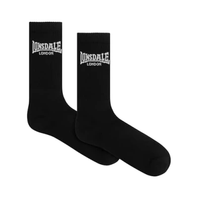Imagen de Lonsdale Gilbert Calcetines deportivos unisex (6 unidades, talla 39 42), color negro y blanco