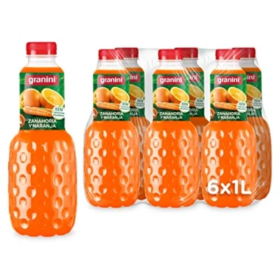 Imagen de Granini Bebida de frutas Naranja, Zanahoria y Uva a partir zumo Sin azúcares añadidos Pack 6 x 1L Clásicos Mix