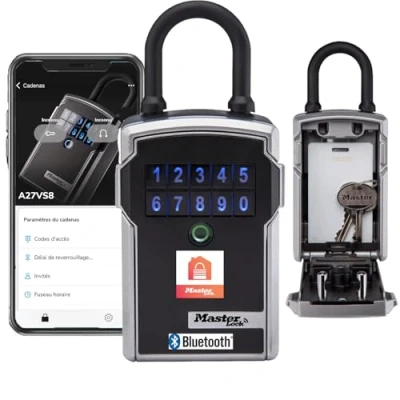 Imagen de Master Lock Caja de seguridad para llaves con Bluetooth [Bluetooth o combinación] [Arco] [Impermeable] 5440EURD Select Access Smart