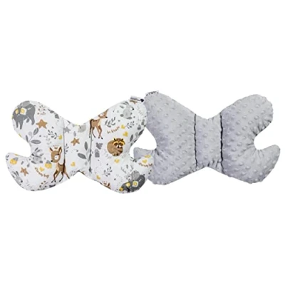 Imagen de Medi Partners Almohada para bebé Mariposa 100% Algodón Minky Soporte el Cuello niños Cochecito Viajes Dormir Rollo de repetición