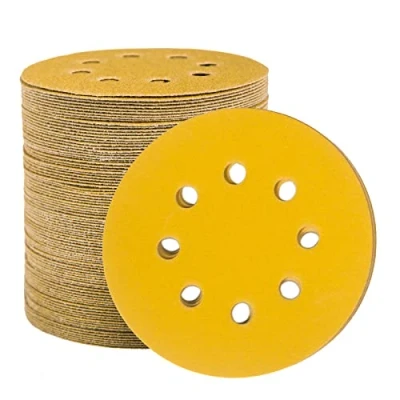 Imagen de STEBRUAM Disco de Lija Discos 100 Piezas 180 Granos 125mm Papel abrasivo autoadhesivos Pulir Hook and Loop Abrasivos 8 Agujeros para Lijadora Orbital