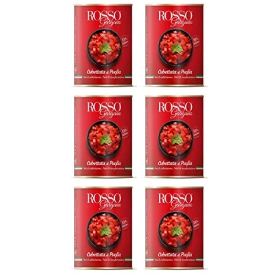 Imagen de Rosso Gargano Dados Tomates Salsa de pasta Lata 400 g, paquete 6