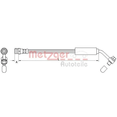 Imagen de METZGER 4111478 Latiguillos de Freno Eje trasero izquierda, trasero, derecha 234 M10x1 VOLKSWAGEN: Golf 7