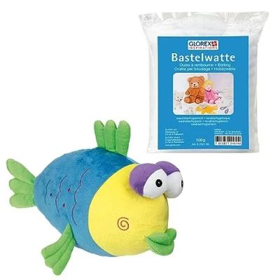 Imagen de Glorex 04800 1K Set Completo de Peluche, pez Lucie, Aprox. 33 cm, Incl. 100 g algodón, para Hacer y abrazar