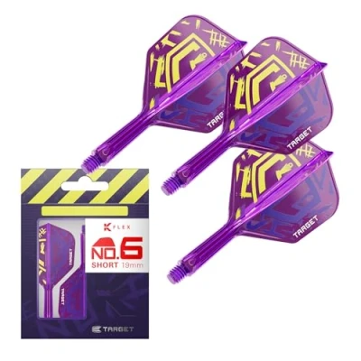 Imagen de Target Darts Luke Littler Vuelos y Sistema de Varillas K Flex World Champion, No.6 Kflex Edición Nuke 2025, All In One, Ejes Rodamientos Integrados (Paquete 3) Corto, 19mm
