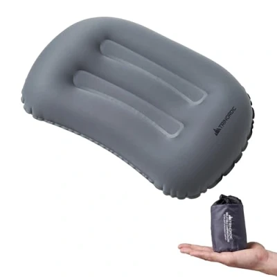 Imagen de TRINORDIC Almohada Hinchable Ultraligera Camping Funda Suave y Válvula Ajustable Viaje Cómoda Compacta Accesorio para Senderismo, Mochilero Bikepacking