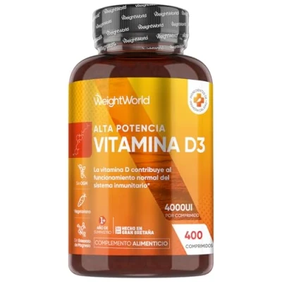 Imagen de Vitamina D3 4000 UI 400 Comprimidos para Sistema Inmune, Huesos y Articulaciones Complemento Vitamínico de Colecalciferol Natural +1 año Suministro, Vegetariano, Sin OGM Gluten
