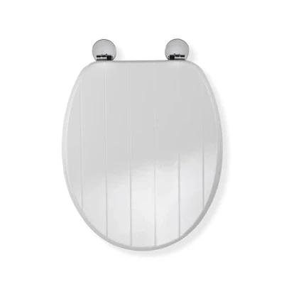 Imagen de Croydex Flexi Fix Hayward Always Fits Never Slips Asiento de Inodoro, Madera, Blanco, 45.5 x 37.5 6 cm