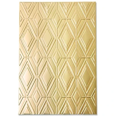 Imagen de Sizzix Carpeta de grabación en relieve impresiones texturizadas multinivel con patrón líneas rombo Olivia Rose, 665740