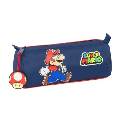 Imagen de Super Mario Trick Portatodo con Cremallera y Compartimiento, Estuche Infantil, Niño, Ideal para Niños en Edad Escolar, Cómodo Versátil, Calidad Resistencia, 21x7x8 cm