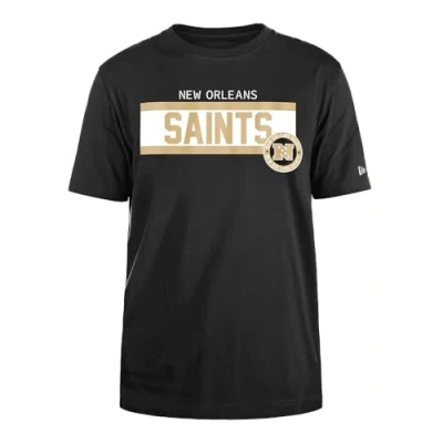 Imagen de New ORLEANS SAINTS Era Cap NFL Camiseta Regular de Tinta Alta Densidad Serigrafiada Frontal gráfico Original del Equipo, Color Unisex Negro