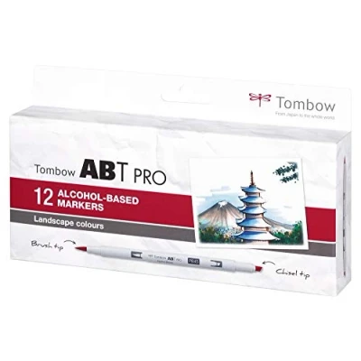 Imagen de Tombow ABT PRO Rotuladores con base de alcohol (12 unidades), colores horizontales