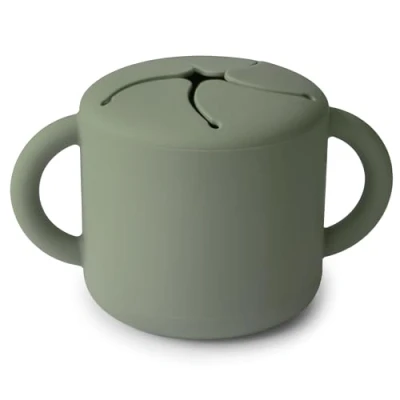 Imagen de mushie Snack Taza de Silicona Fiambrera Infantil para Llevar Antiderrame y Resistente al Lavavajillas Microondas Caja Aperitivos Segura Niños Pequeños Niñas Dried Thyme