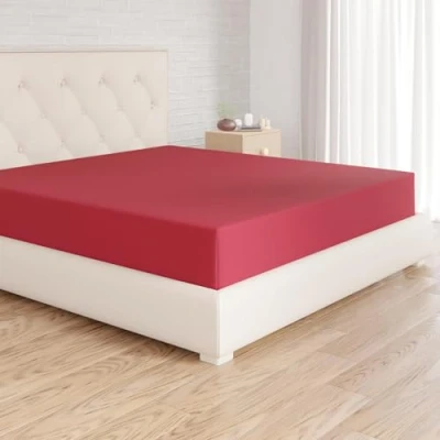 Imagen de Amazon Basics Sabana Bajera Ajustable, 180 x 200 30 cm, de Poliéster Microfibra, Burdeos