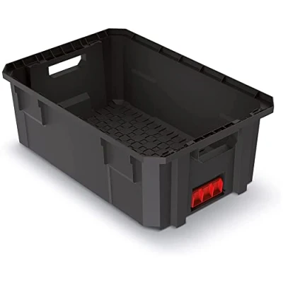 Imagen de Caja de transporte para herramientas, modular x Block, capacidad carga hasta 50 kg, plástico, apilable, negro, 544 362 200 mm