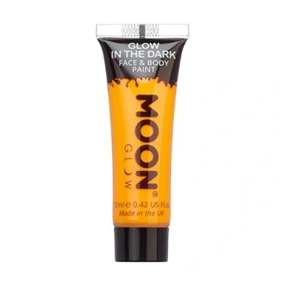 Imagen de Moon Glow Pintura para rostro y cuerpo que brilla en la oscuridad fosforescente carga brillar Naranja 12 ml (Paquete de 1)