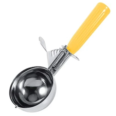 Imagen de Nikou Cuchara de Helado práctica Fruta Acero Inoxidable con Mango plástico Herramienta Cocina (Color : Yellow 5.5cm)