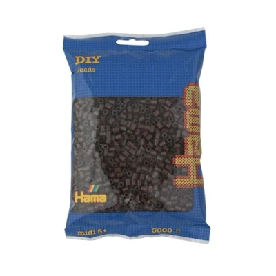 Imagen de Hama perlas 201 12 bolsas de para planchar con aprox. 3.000 cuentas colores Midi manualidades diámetro 5 mm en marrón, diversión creativa niños a partir años