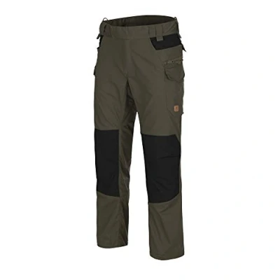 Imagen de Helikon Tex pantalones tácticos estilo peregrino para hombre, antidesgarros, ligeros exteriores, senderismo, policía, de trabajo, verde taiga, negro, 32W x 32L