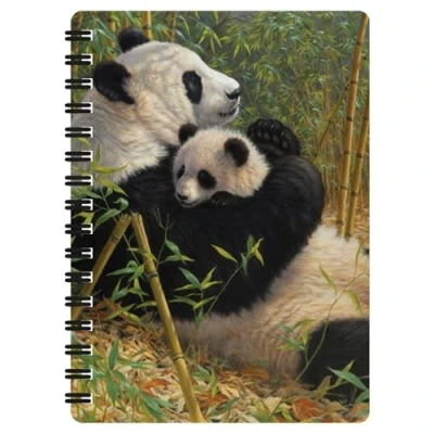 Imagen de 3D LiveLife Libreta Nueva dinastía de Deluxebase. pequeña A6 con espiral, lenticular pandas y hojas lisas recicladas. Ilustraciones licencia del reconocido artista Beth Hoselton