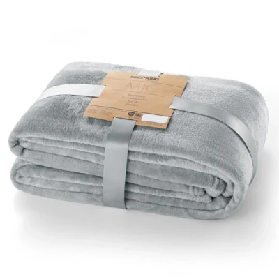 Imagen de DecoKing Manta Polar de Microfibra 200x220 cm Suave y cálida Monocolor Mic Gris Acero